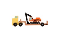 Outlet Melissa & Doug Trailer and Excavator Wooden Vehicle Set (3pc)