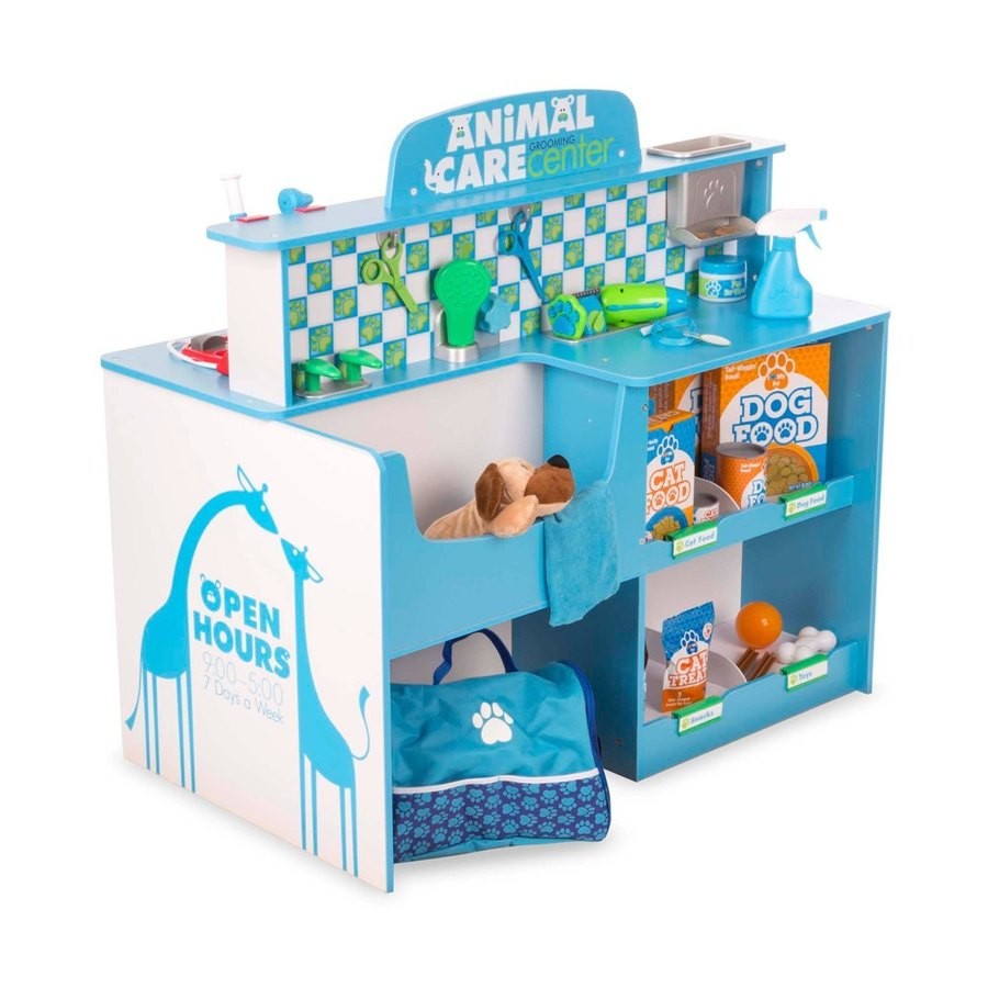 Outlet Melissa & Doug Animal Care Veterinarian and Groomer Wooden Activity Center