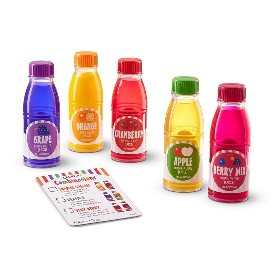 Outlet Melissa & Doug Tip & Sip Toy Juice Bottles and Activity Card (6pc)