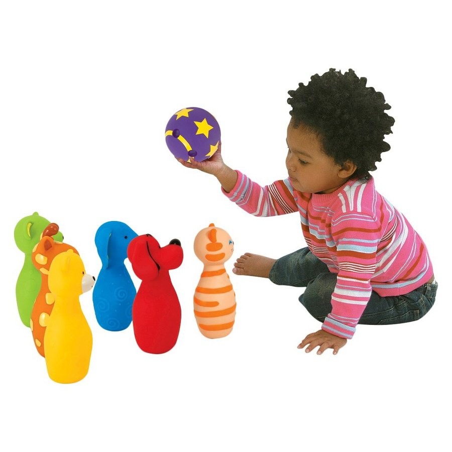 Discounted Melissa & Doug K's Kids Bowling Friends Play Set and Game With 6 Pins and Convenient Carrying Case